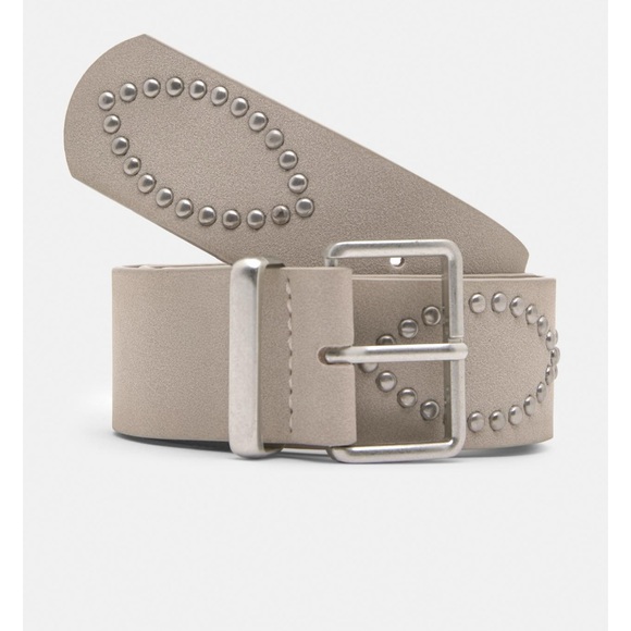Pull&Bear Beige Studded Belt - Picture 2 of 4